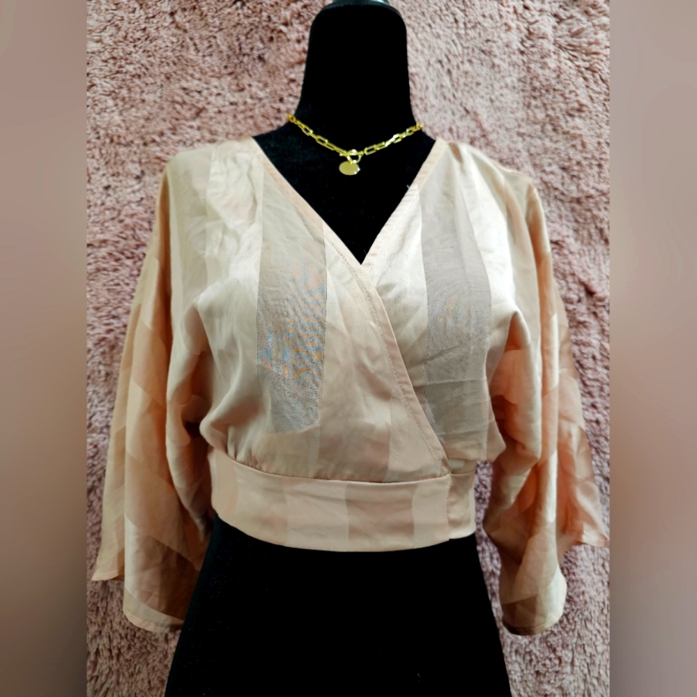 Forever 21 Blush Pink Satin-Feel Wrap Top